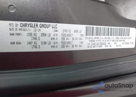 2015 Chrysler Town & Country Touring z USA, uszkodzony, nr VIN 2C4RC1BG1FR626332